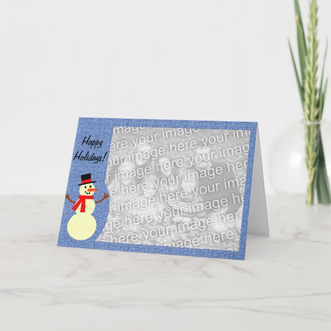 Snowman custom photo card (Front)