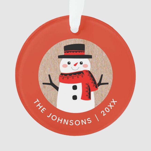 Snowman Cute Christmas Ornament (Front)