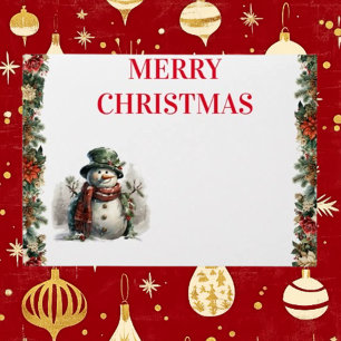 Snowman Cute Christmas Wishes Paper Napkin