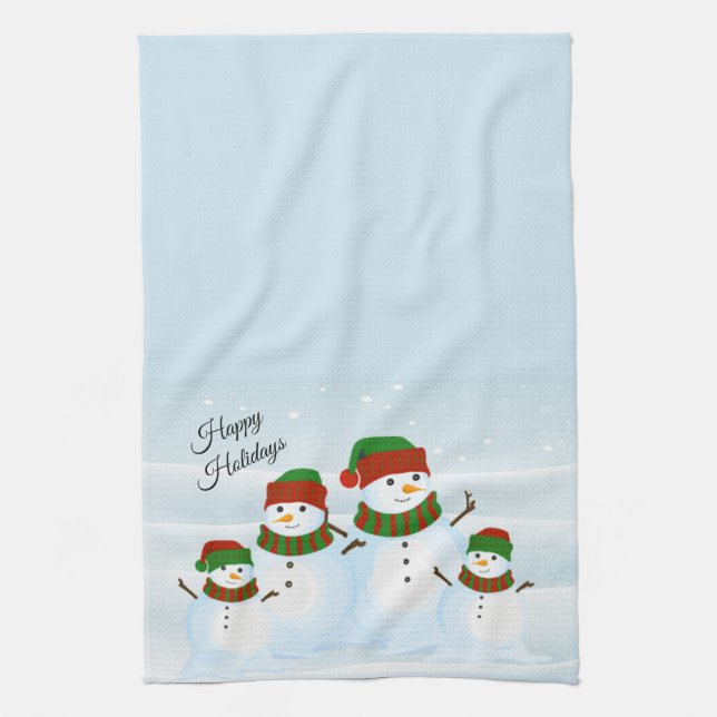 Snowman Cute Holiday Kitchen Towel (Vertical)
