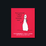 Snowman Cute Merry Christmas Personalised Canvas<br><div class="desc">Merry Little Christmas wishes from gruff snowman. Personalise this canvas wrap for your own family or business.</div>