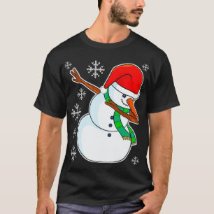 Snowman Dabbing Christmas Dab Xmas Kids Boys Girls T-Shirt