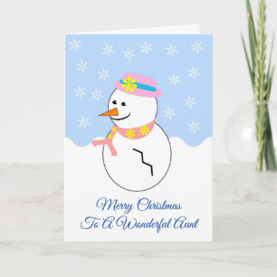 Snowman Design Aunt Christmas Card