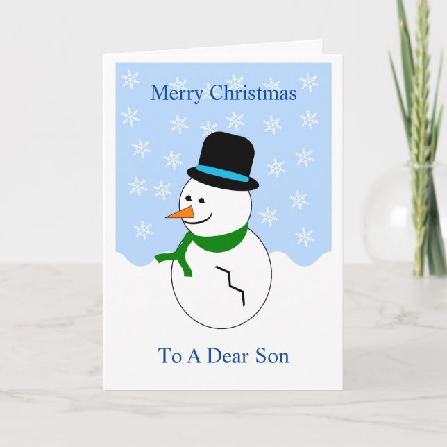 Snowman Design Son Christmas Card (Front)