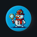 Snowman Detective: 8-Bit Winter Mystery 6 Cm Round Badge<br><div class="desc">Unravel the holiday season's secrets with this unique 8-bit snowman detective design. A perfect blend of mystery and festive spirit!</div>