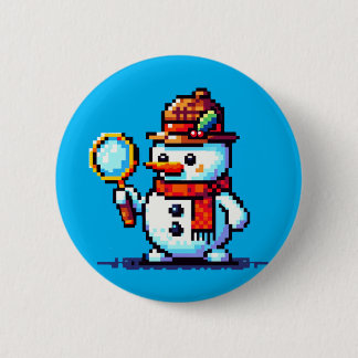 Snowman Detective: 8-Bit Winter Mystery 6 Cm Round Badge