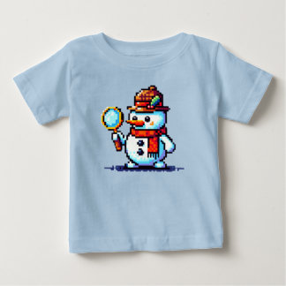 Snowman Detective: 8-Bit Winter Mystery Baby T-Shirt
