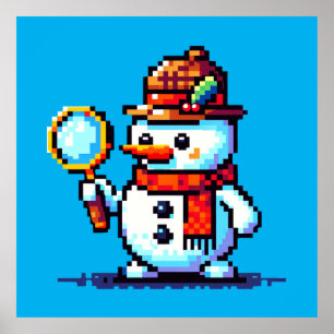 Snowman Detective: 8-Bit Winter Mystery Poster