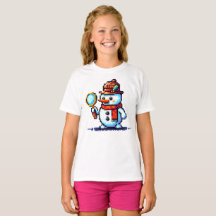 Snowman Detective: 8-Bit Winter Mystery T-Shirt