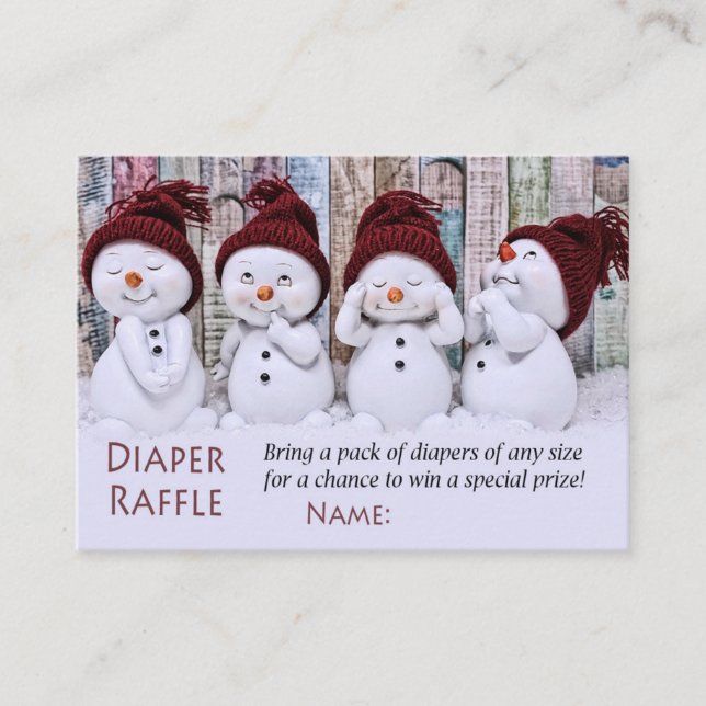 Snowman Diaper Raffle Tickets (Front)