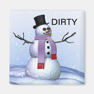 Snowman Dirty Dishwasher Christmas Magnet