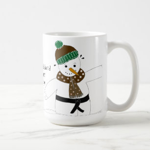 Snowman Doing Martial Arts Coffee Mug