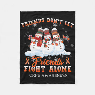 Snowman Don't Let Friends Fight Alone Crps Awarene Fleece Blanket