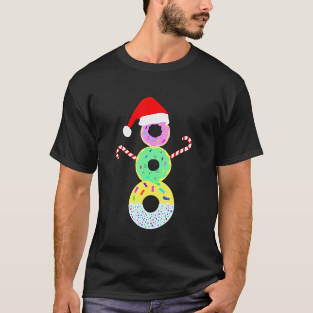Snowman Doughnuts Doughnut Confections Matching Pa T-Shirt (Front)