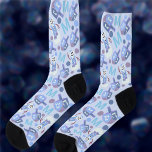 Snowman Dreidels Add Your Monogram Cute Hanukkah Socks<br><div class="desc">Add your monogram initial to these cute Hanukkah socks personalised just for you! Great as gifts (or a treat for yourself) these monogrammed Chanukah socks feature a scatter print of Jewish snowmen, dreidels, dots in three colours and your monogram letter in a simple sky blue font. Customise a pair of...</div>