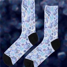 Snowman Dreidels Add Your Monogram Cute Hanukkah Socks