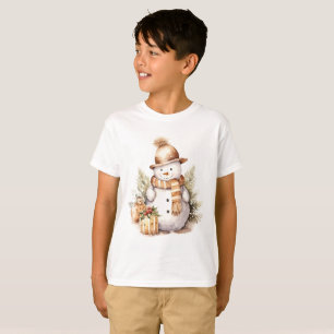 Snowman Dressed In Gold T-Shirt