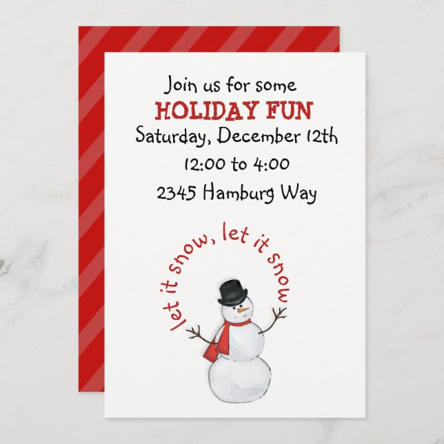Snowman Editable Invitation (Front/Back)