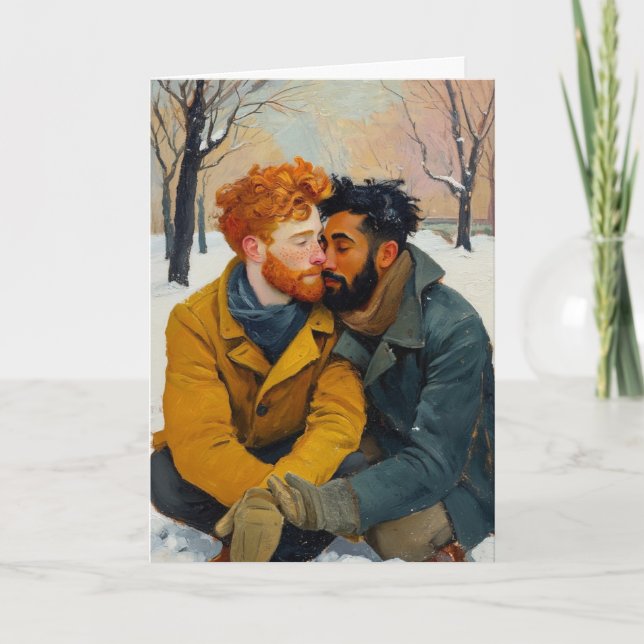 Snowman Embrace Winter Card (Front)