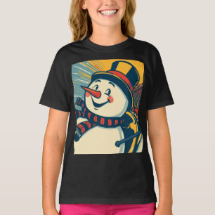 snowman enjoying a roller coaster ride. T-Shirt
