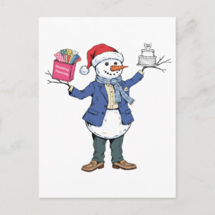Snowman Event Organiser Christmas 2026 Holiday Announcement Postcard