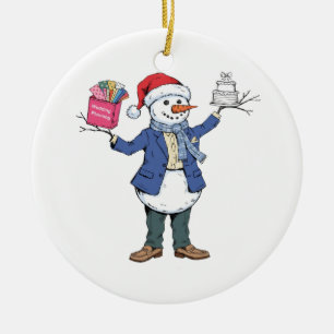 Snowman Event Organiser Christmas 2026 Holiday Ceramic Tree Decoration