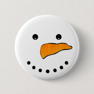 Snowman Face 6 Cm Round Badge
