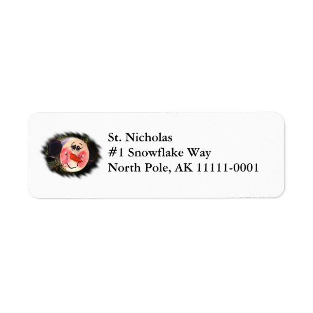 Snowman Face Address Label (Front)