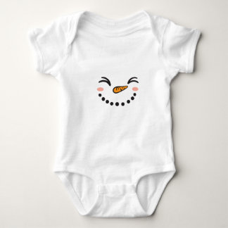Snowman Face Baby Bodysuit