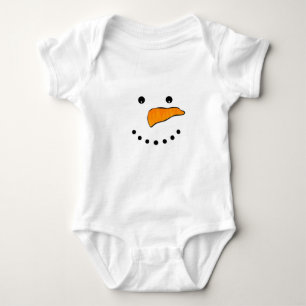 Snowman Face Baby Bodysuit