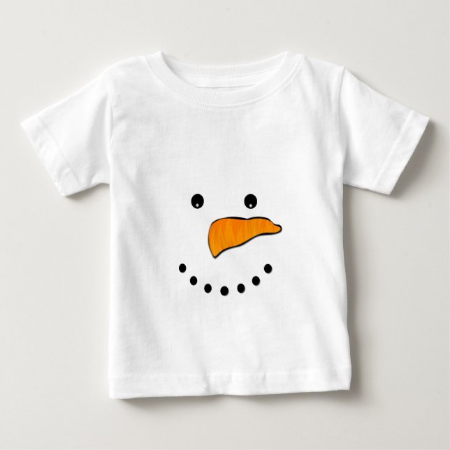 Snowman Face Baby T-Shirt (Front)