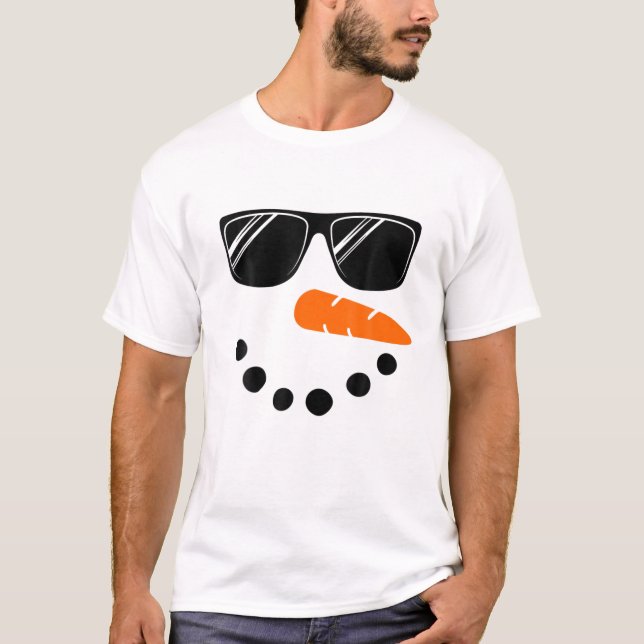Snowman Face Boys Kids Toddler Glasse Christmas Wi T-Shirt (Front)