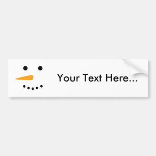 Snowman Face Bumper Sticker