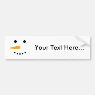 Snowman Face Bumper Sticker