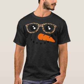 Snowman Face Carrot Nose Christmas Winter Cosplay  T-Shirt