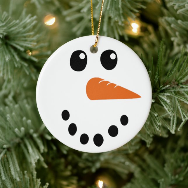 Snowman Face Ceramic Tree Decoration (Tree)