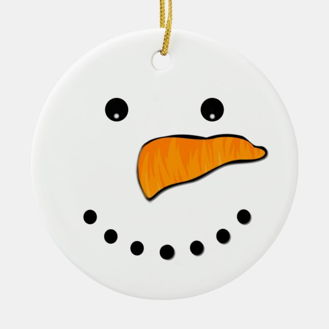 Snowman Face Ceramic Tree Decoration (Front)