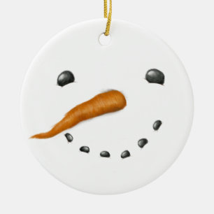 SNOWMAN FACE CERAMIC TREE DECORATION