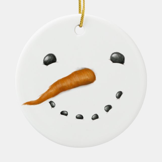 SNOWMAN FACE CERAMIC TREE DECORATION (Front)