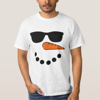 Snowman Face Christmas Funny Santa Claus Sunglass T-Shirt
