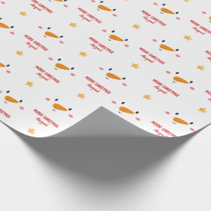 Snowman Face Christmas Wrapping Paper