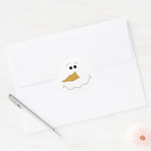 Snowman Face Classic Round Sticker