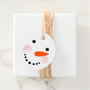 Snowman Face Cute Festive Christmas Favour Tags