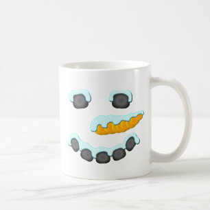 Snowman Face Design Coffee Mug