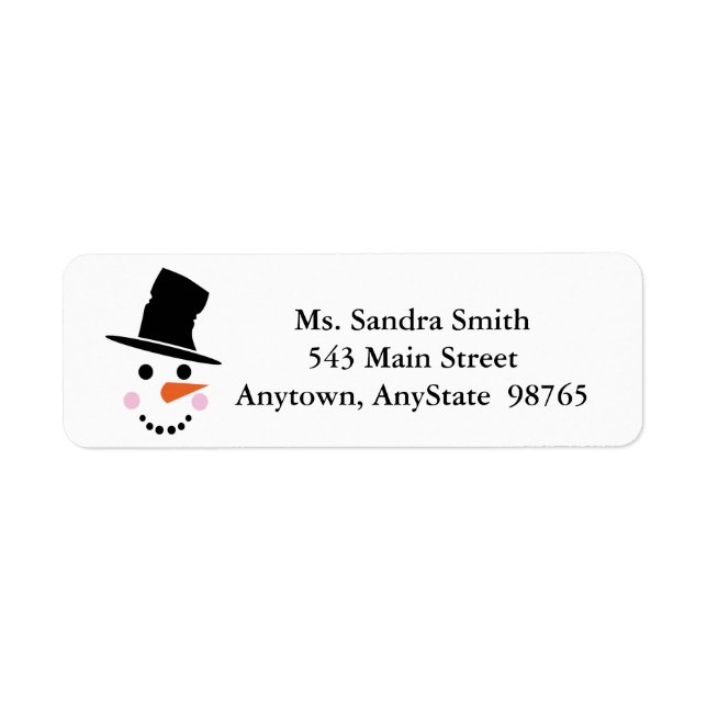 Snowman Face Design Return Address Labels (Front)