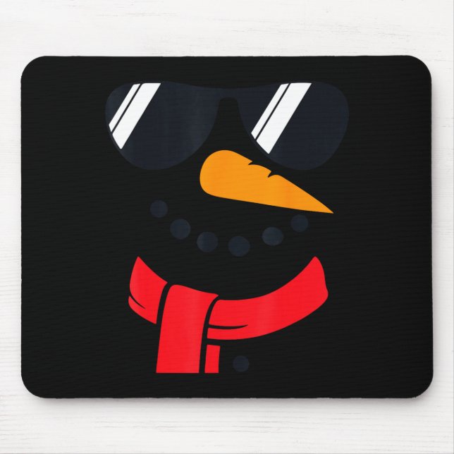 Snowman Face Family Christmas Matching Costume Men Mouse Mat (Front)