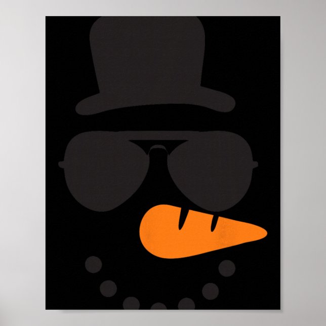 Snowman Face Family Christmas Matching Costume Men Poster (Front)