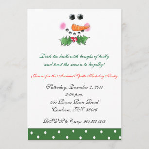 Snowman Face Holiday Invitation
