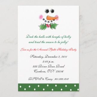 Snowman Face Holiday Invitation