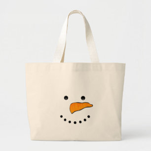 Snowman Face Large Tote Bag